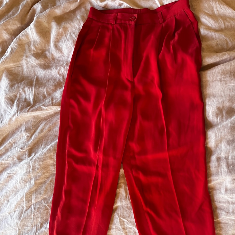 Red Annie Klein II vintage straight leg trousers